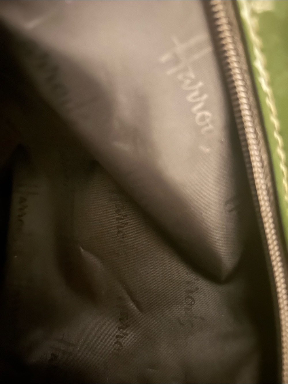 Harrods london Tote Bag Green Glossy Shopper Zip Preppy Indiesleaze Coquette - Picture 4 of 4